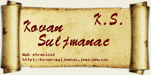 Kovan Šuljmanac vizit kartica